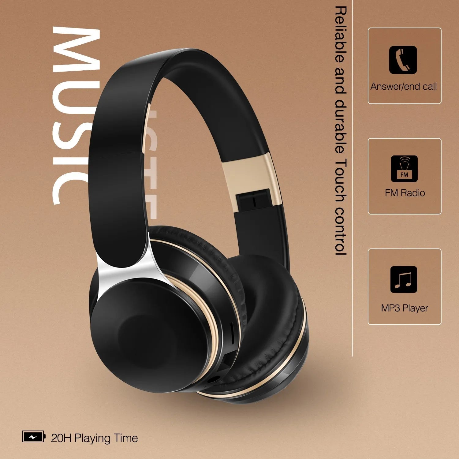2025 New Wireless Bluetooth Headphone Stereo Headband Headset Support SD Card with Mic for Xiaomi Iphone Sumsamg Tablet - Euroshomédia