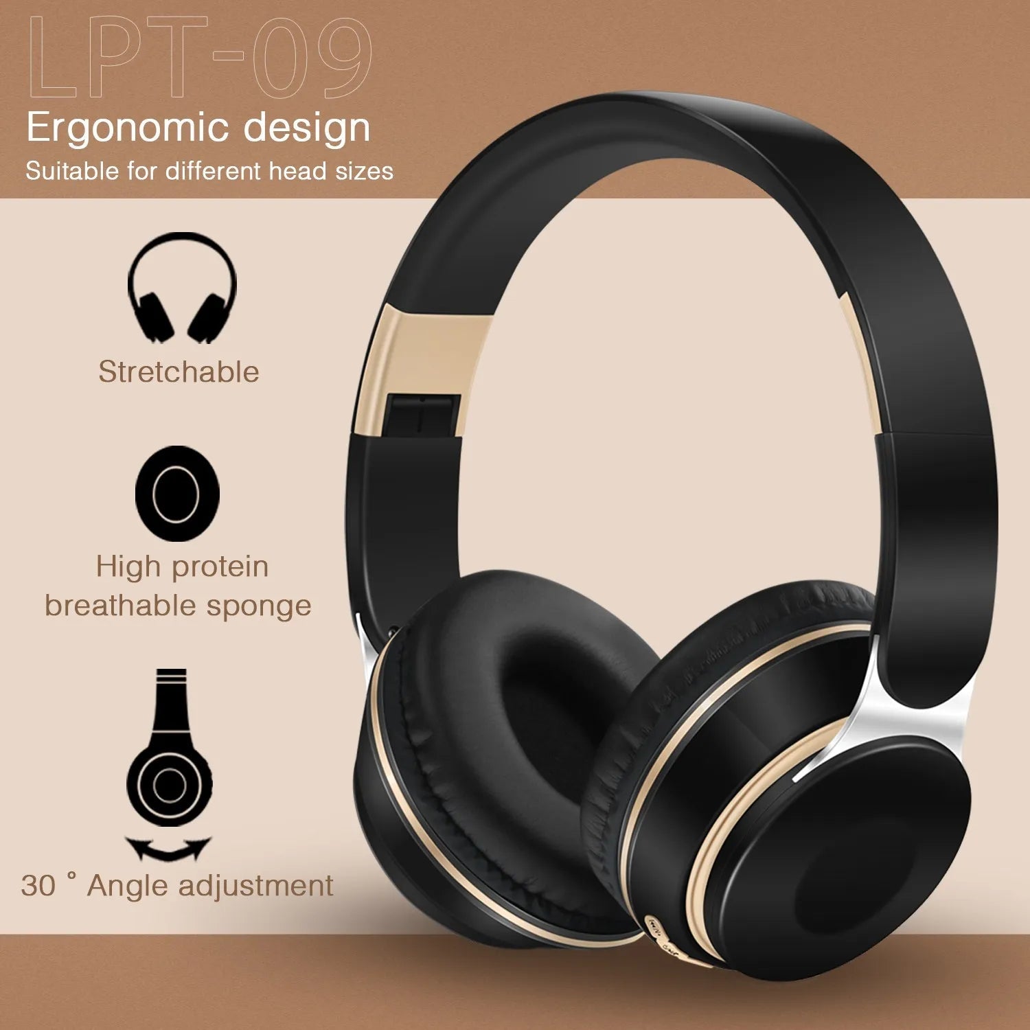 2025 New Wireless Bluetooth Headphone Stereo Headband Headset Support SD Card with Mic for Xiaomi Iphone Sumsamg Tablet - Euroshomédia