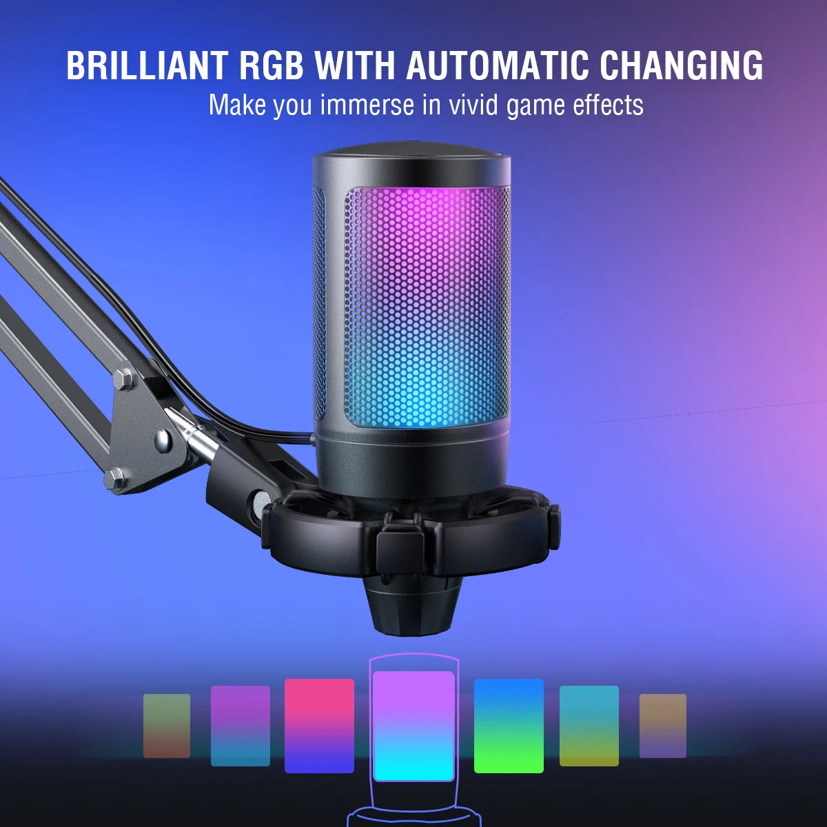 kit microphone USB est prêt à l'emploi. Aucun branchement supplémentaire ni configuration complexe n'est nécessaire. Compatible avec Windows, Mac et PS4/5