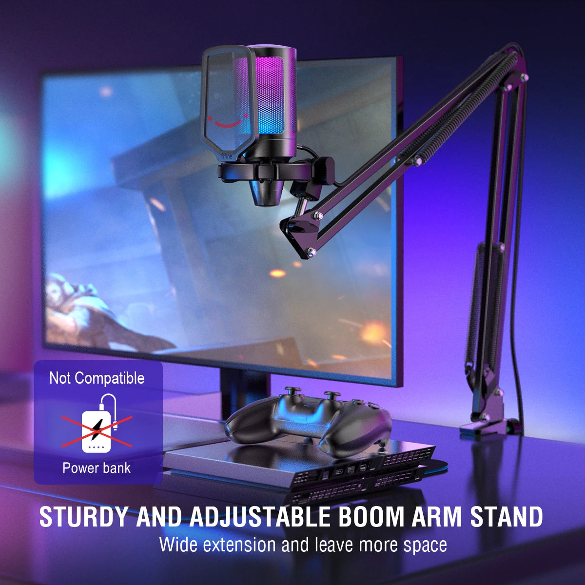 kit microphone USB est prêt à l'emploi. Aucun branchement supplémentaire ni configuration complexe n'est nécessaire. Compatible avec Windows, Mac et PS4/5