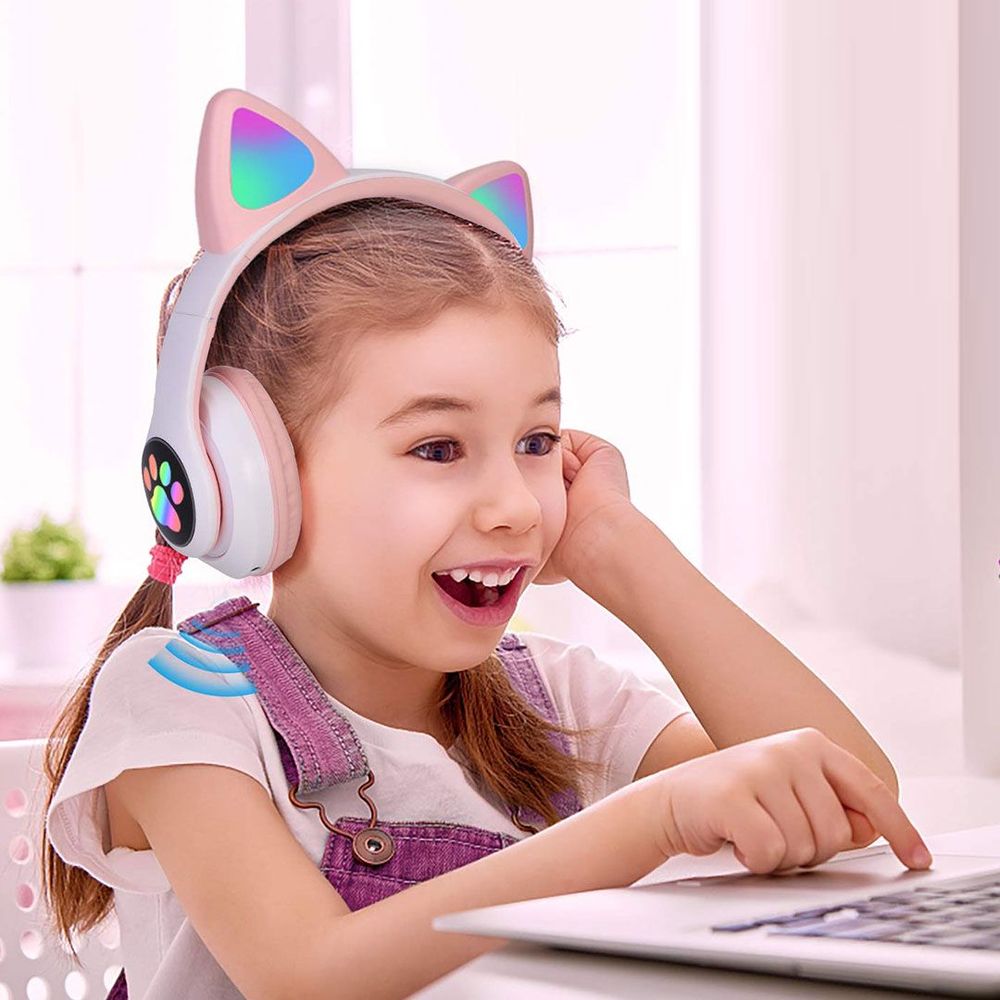 Casque Bluetooth - MeowTune™ - Rose - Euromédia