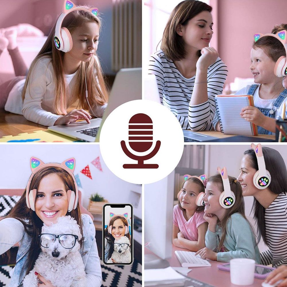 Casque Bluetooth - MeowTune™ - Rose - Euromédia