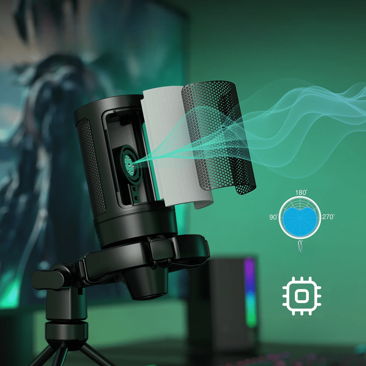 Microphone - GamingMicrophone™ - Noir - Euromédia