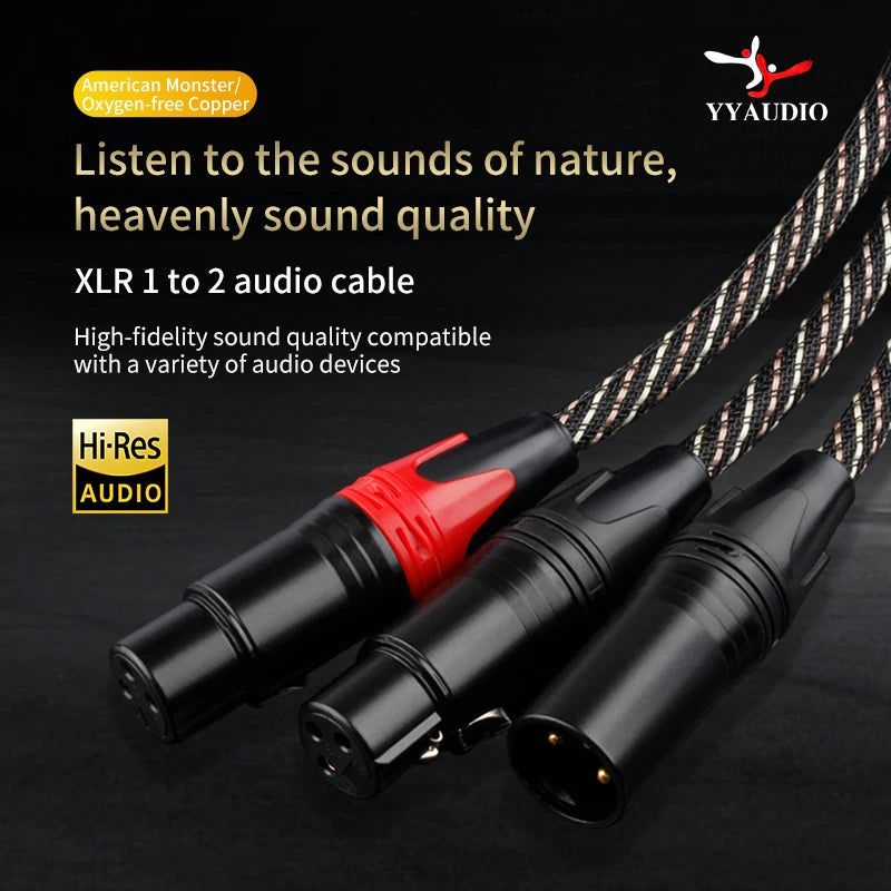 Câble AUDIO XLR YYAUDIO 1 XLR femelle vers 2 XLR mâles