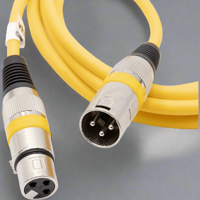 Cable XLR Male Femelle - MicrophoneExtensionCable™ - Jaune - Euromédia
