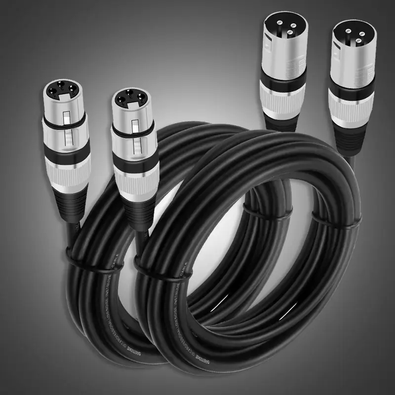 Cable XLR Male Femelle - MicrophoneExtensionCable™ - Noir - Euromédia