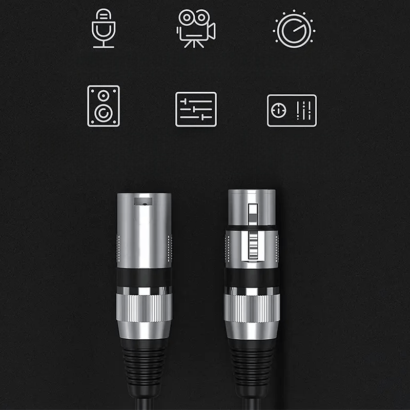 Cable XLR Male Femelle - MicrophoneExtensionCable™ - Noir - Euromédia