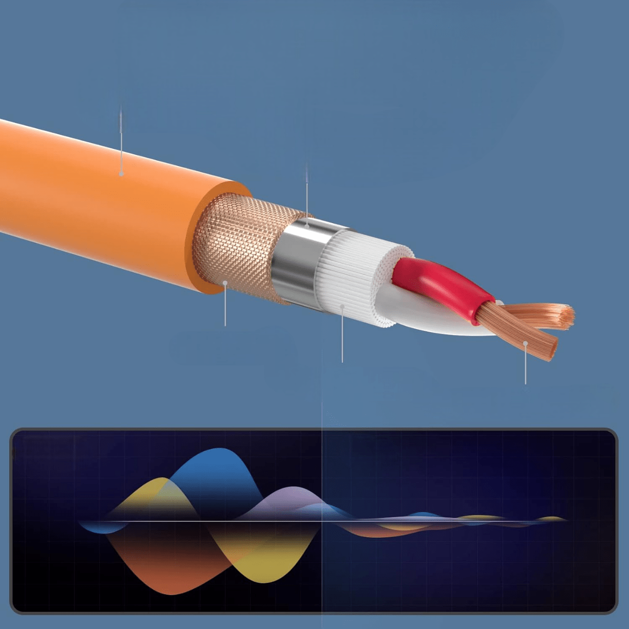 Cable XLR Male Femelle - MicrophoneExtensionCable™ - Orange - Euromédia