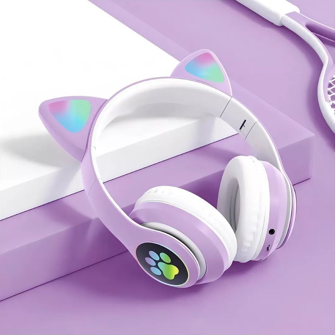 Casque Bluetooth - MeowTune™ - Mauve - Euromédia