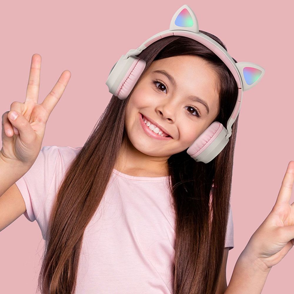 Casque Bluetooth - MeowTune™ - Rose - Euromédia