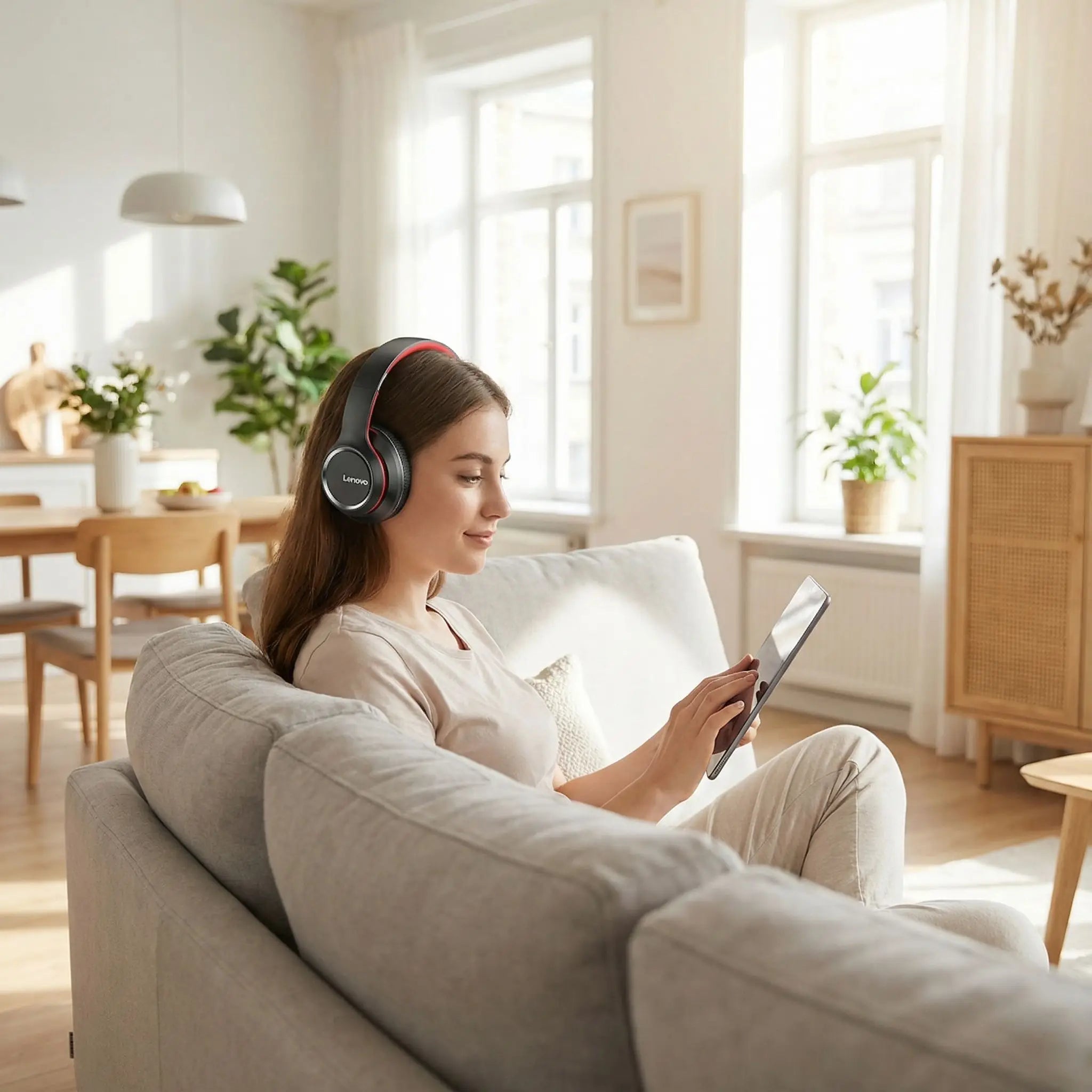 Casque Sans Fil Lenovo HD200 Immersive | Bluetooth Pliable Réduction Bruit | Euroshopmédia